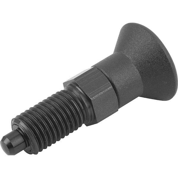 Indexing Plunger W Marker Ring Size:1 D1=M10X1, D=5, Form:A Wo. Groove Wout Locknut, Steel Hardened,